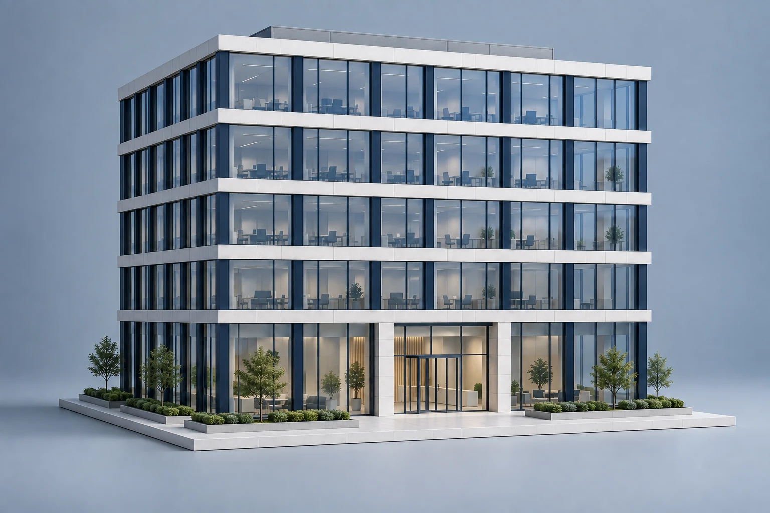 Arquitectura ilustrativa de oficinas; no es una fotografía del activo reservado.